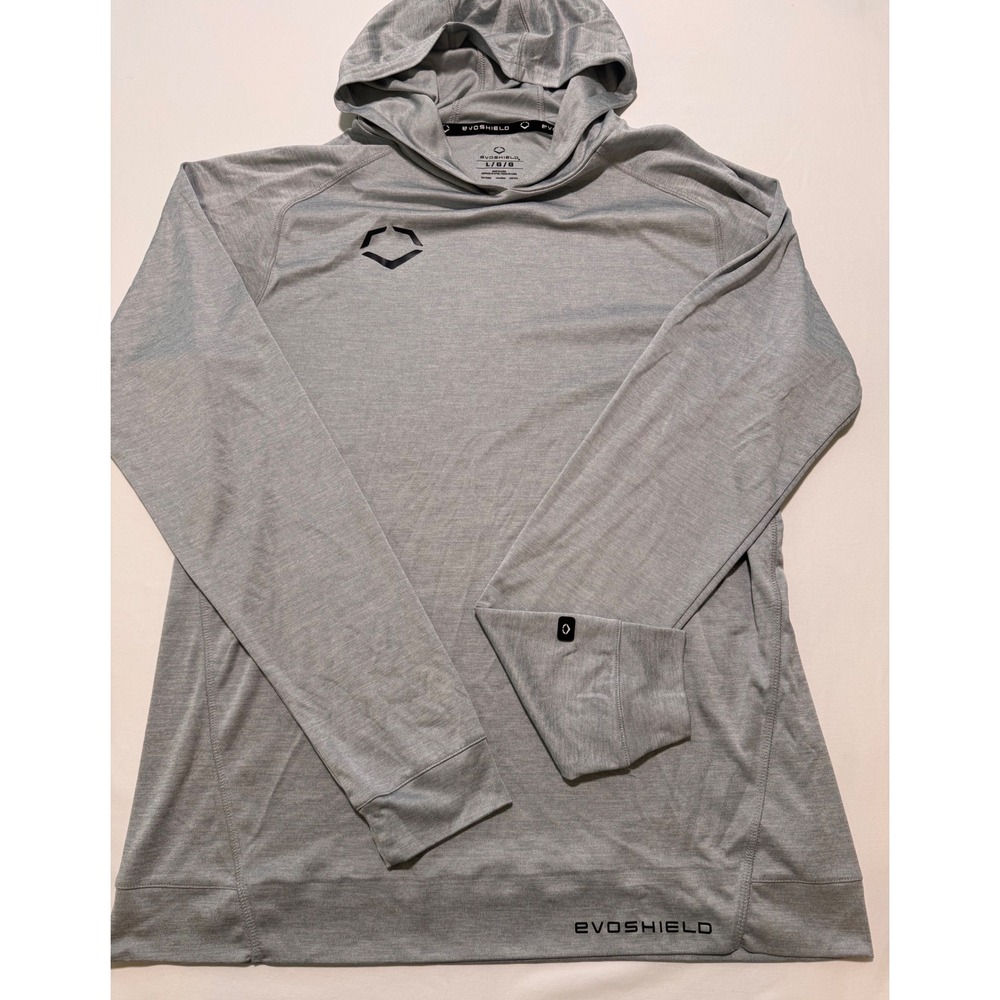 EvoShield Mens Active Hoodie Gray Heathered Long Sleeve Training Top Large L
